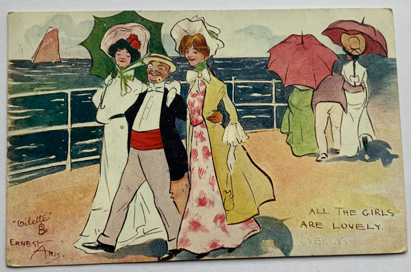 Early 1900s Tucks postcard All the girls are lovely by Earnest Aris